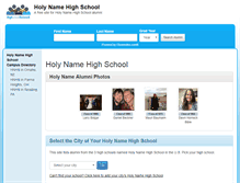 Tablet Screenshot of holynamehighschoolalumni.org